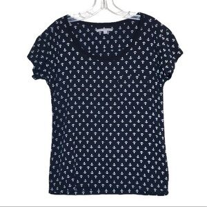 Gap Women’s Short Sleeve Black and White Anchor T-Shirt Size Extra Small